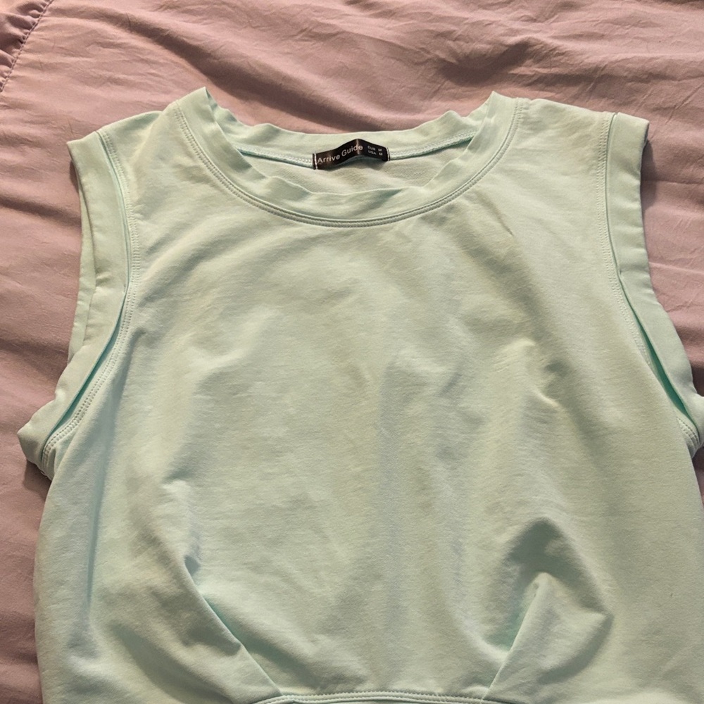 Light Mint Crewneck Tank Top by